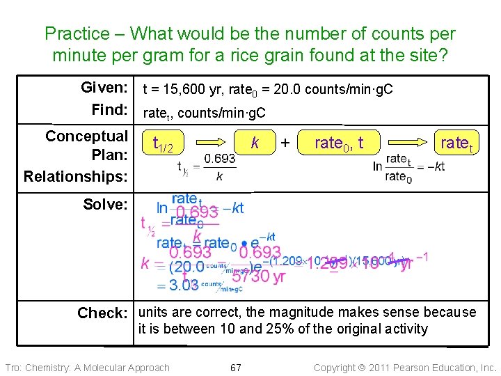 Practice – What would be the number of counts per minute per gram for