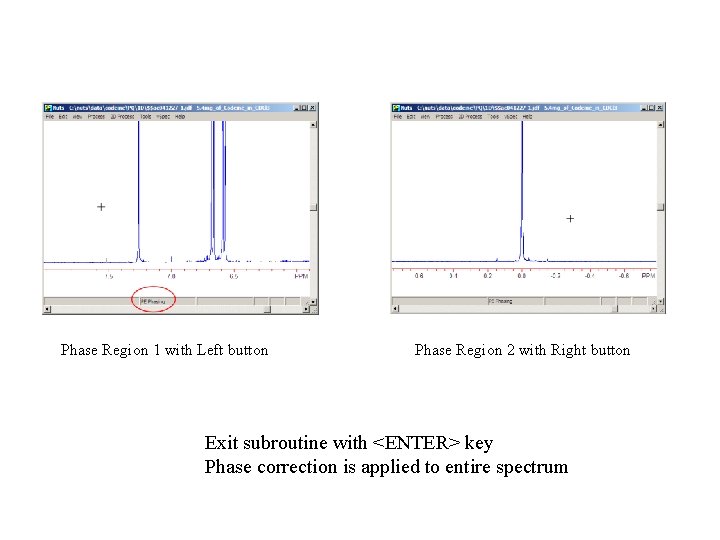 Phase Region 1 with Left button Phase Region 2 with Right button Exit subroutine