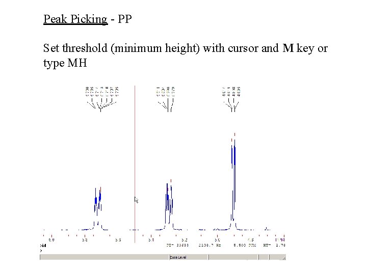 Peak Picking - PP Set threshold (minimum height) with cursor and M key or