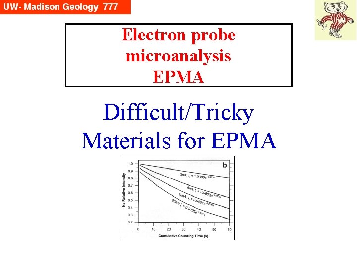 Electron probe microanalysis EPMA Difficult/Tricky Materials for EPMA 