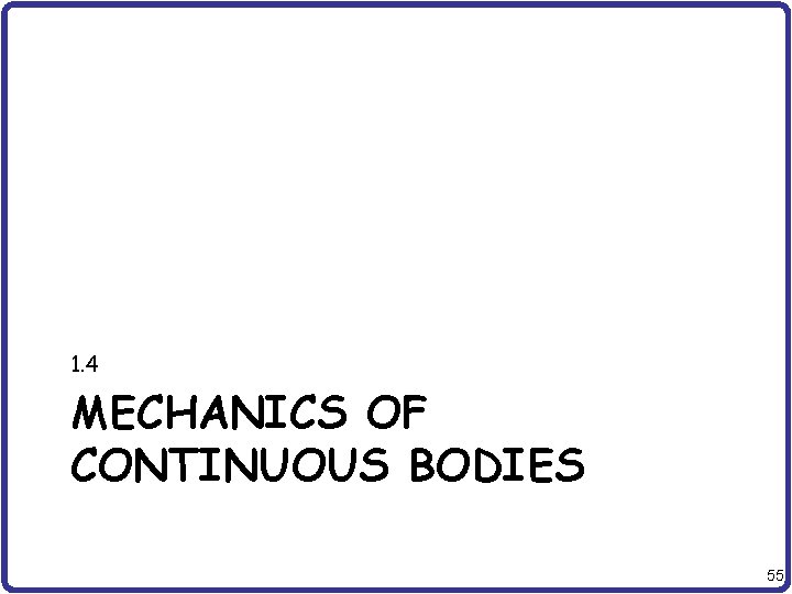 1. 4 MECHANICS OF CONTINUOUS BODIES 55 