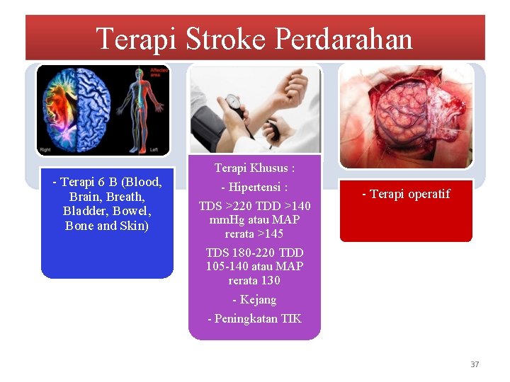 Terapi Stroke Perdarahan - Terapi 6 B (Blood, Brain, Breath, Bladder, Bowel, Bone and