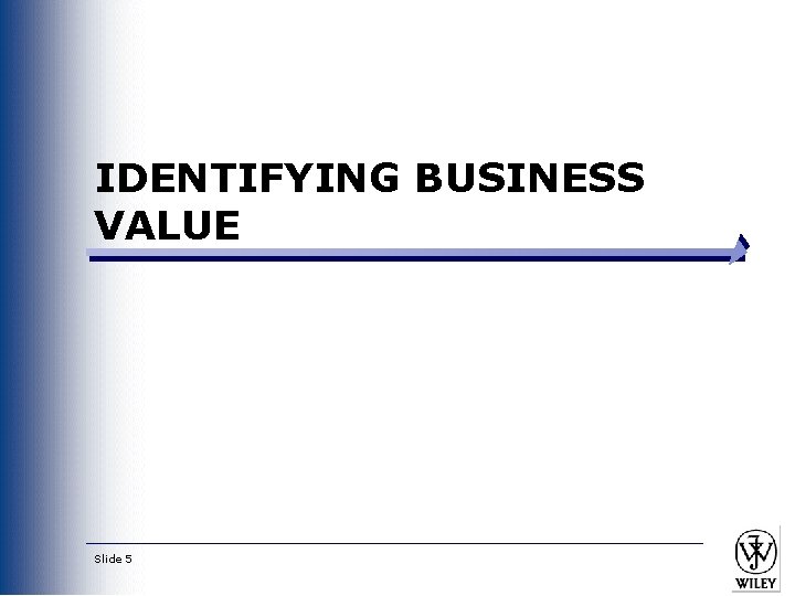 IDENTIFYING BUSINESS VALUE Slide 5 IDENTIFYING BUSINESS VALUE Slide 5