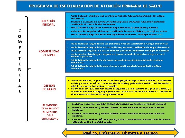 PROGRAMA DE ESPECIALIZACIÓN DE ATENCIÓN PRIMARIA DE SALUD • ATENCIÓN INTEGRAL C O M