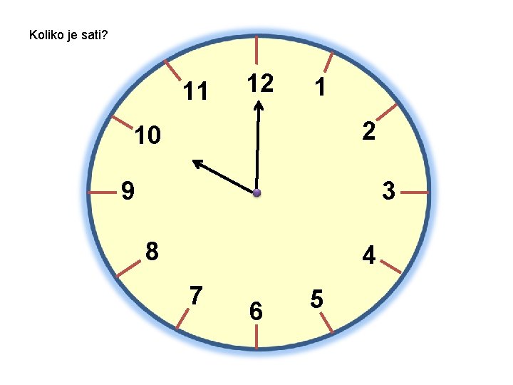 Koliko je sati? 11 12 1 2 10 9 3 8 4 7 6
