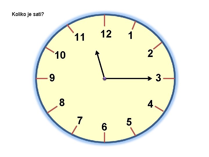 Koliko je sati? 11 12 1 2 10 9 3 8 4 7 6