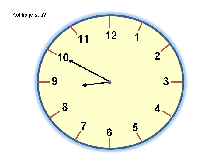 Koliko je sati? 11 12 1 2 10 9 3 8 4 7 6