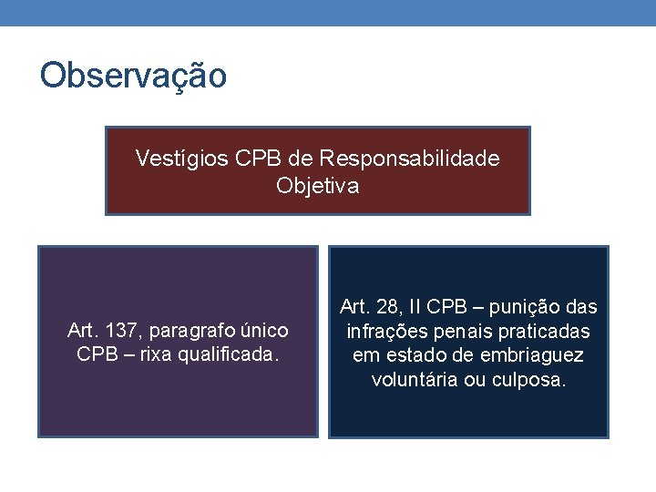 Observação Vestígios CPB de Responsabilidade Objetiva Art. 137, paragrafo único CPB – rixa qualificada.