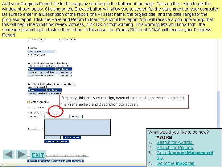 Add your Progress Report file to this page by scrolling to the bottom of