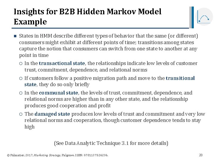 Insights for B 2 B Hidden Markov Model Example n States in HMM describe Insights for B 2 B Hidden Markov Model Example n States in HMM describe