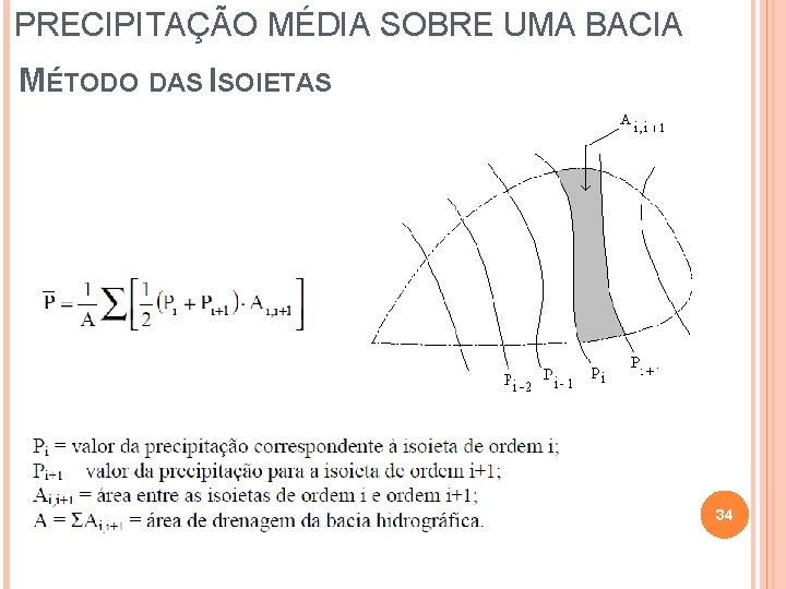 PRECIPITAÇÃO MÉDIA SOBRE UMA BACIA MÉTODO DAS ISOIETAS 34 