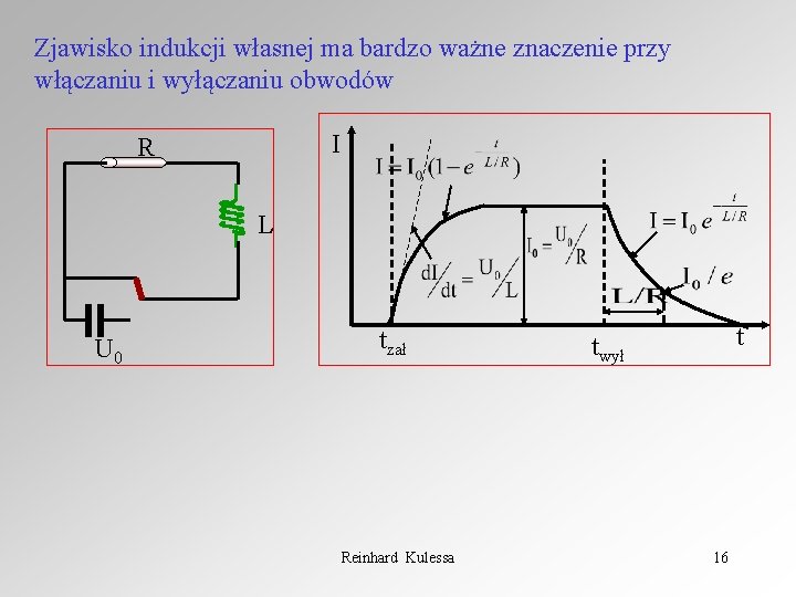Zjawisko indukcji własnej ma bardzo ważne znaczenie przy włączaniu i wyłączaniu obwodów I R