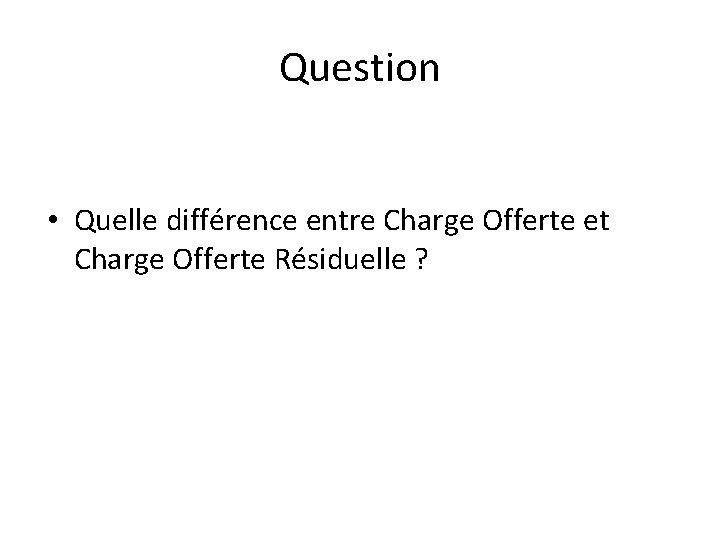 Question • Quelle différence entre Charge Offerte et Charge Offerte Résiduelle ? Question • Quelle différence entre Charge Offerte et Charge Offerte Résiduelle ?