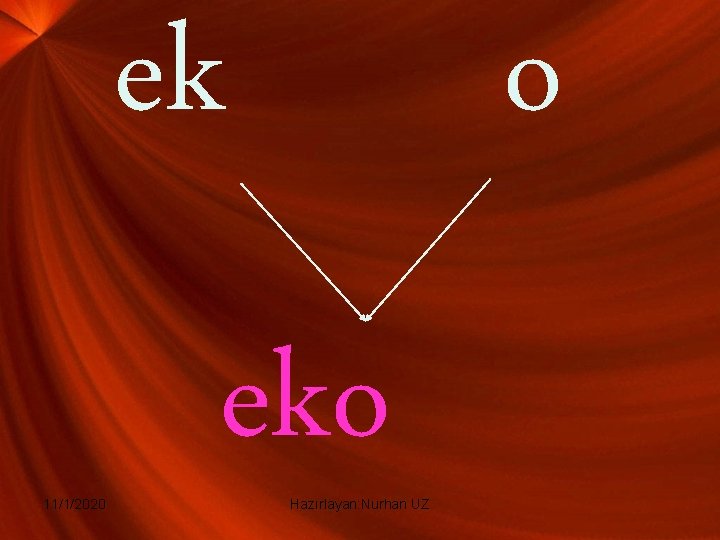ek 11/1/2020 o eko Hazırlayan: Nurhan UZ 