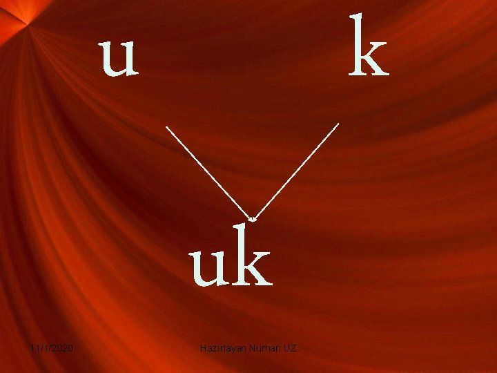 u 11/1/2020 k uk Hazırlayan: Nurhan UZ 
