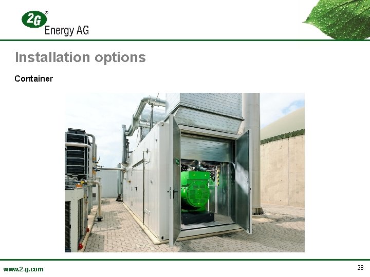 Installation options Container www. 2 -g. com 28 