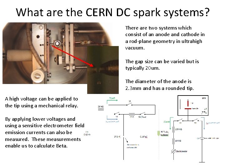 What are the CERN DC spark systems? There are two systems which consist of