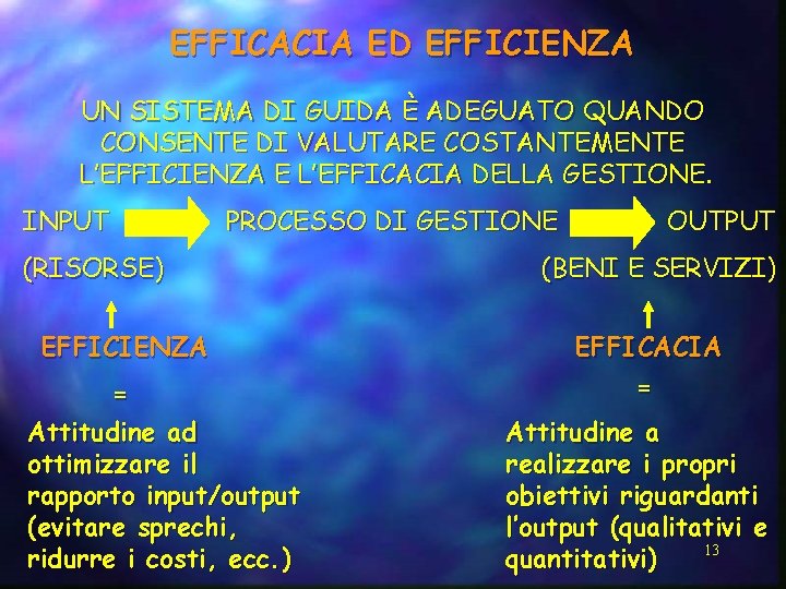 EFFICACIA ED EFFICIENZA UN SISTEMA DI GUIDA È ADEGUATO QUANDO CONSENTE DI VALUTARE COSTANTEMENTE