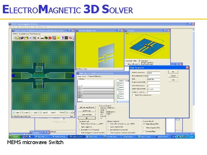 ELECTROMAGNETIC 3 D SOLVER MEMS microwave Switch 