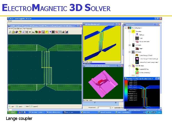 ELECTROMAGNETIC 3 D SOLVER Lange coupler 
