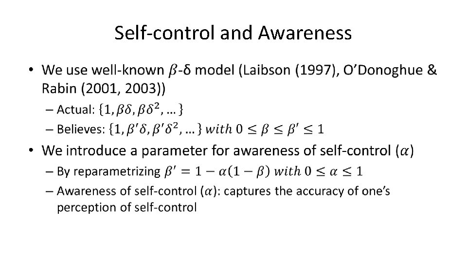 Self-control and Awareness • 