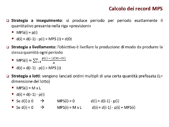 Calcolo dei record MPS q 