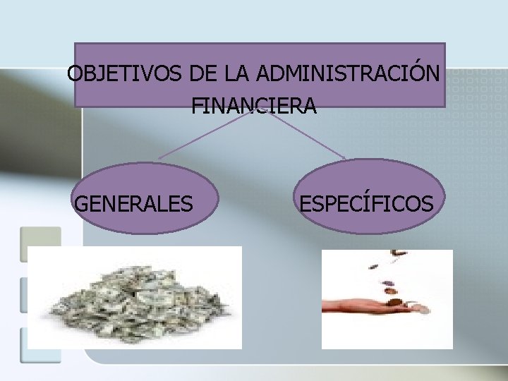 OBJETIVOS DE LA ADMINISTRACIÓN FINANCIERA GENERALES ESPECÍFICOS 