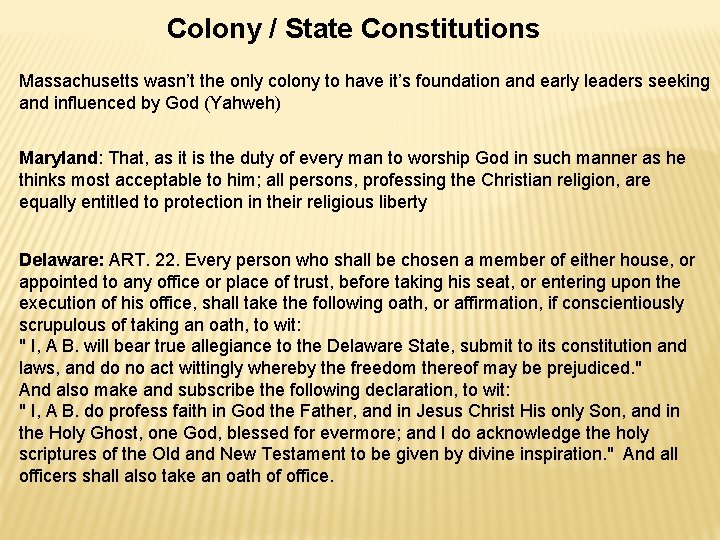 Colony / State Constitutions Massachusetts wasn’t the only colony to have it’s foundation and Colony / State Constitutions Massachusetts wasn’t the only colony to have it’s foundation and