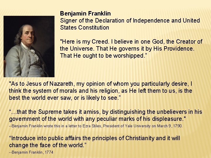 Benjamin Franklin Signer of the Declaration of Independence and United States Constitution "Here is Benjamin Franklin Signer of the Declaration of Independence and United States Constitution "Here is