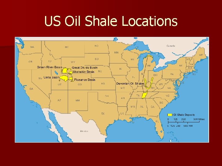 US Oil Shale Locations 