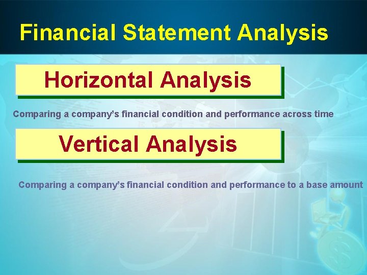 Financial Statement Analysis Horizontal Analysis Comparing a company’s financial condition and performance across time