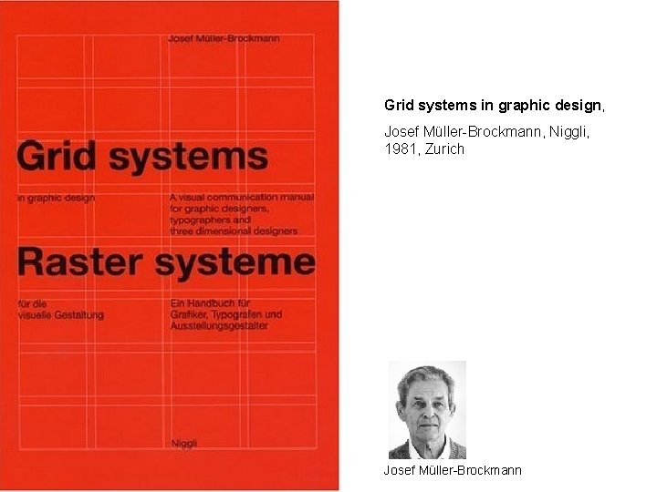 Grid systems in graphic design, Josef Müller-Brockmann, Niggli, 1981, Zurich Josef Müller-Brockmann 