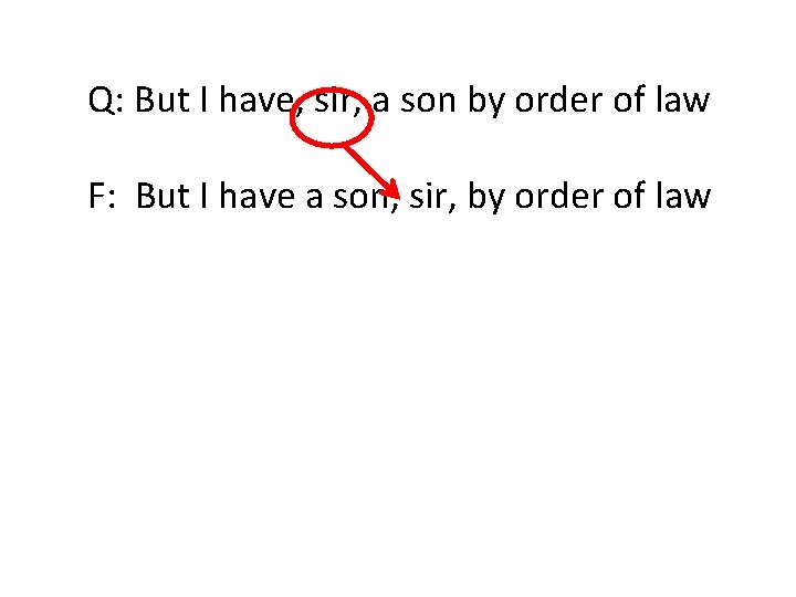 Q: But I have, sir, a son by order of law F: But I