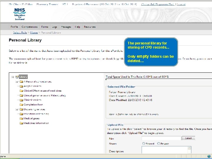 Pharmacy The personal library for storing of CPD records. . . Only empty folders