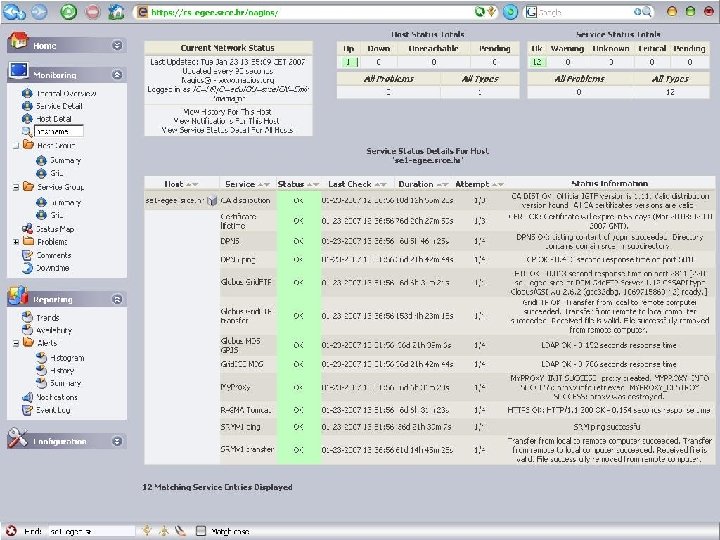 Grid Monitoring WG core group meeting / Use of Nagios in Central European ROC