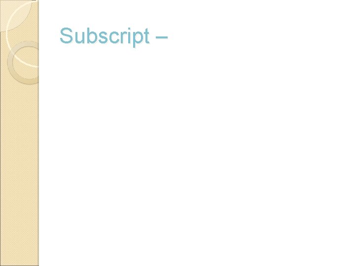 Subscript – 
