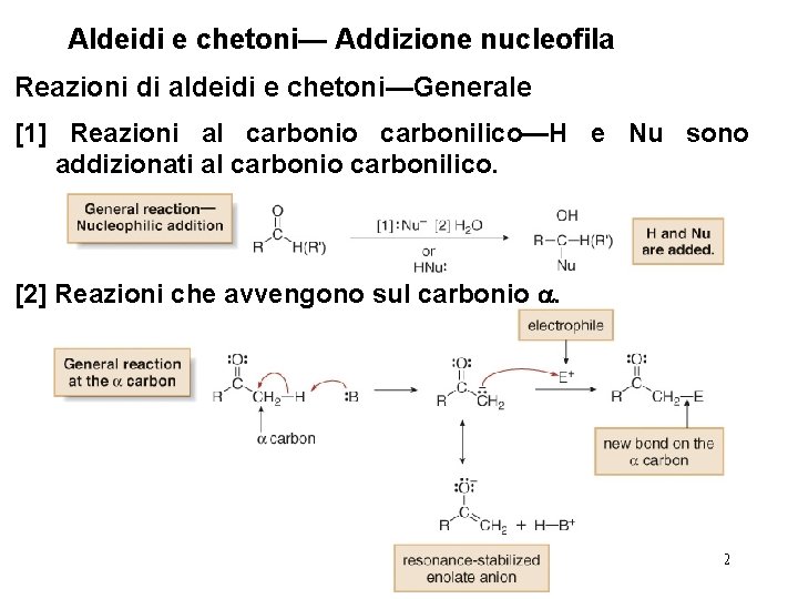Aldeidi e chetoni— Addizione nucleofila Reazioni di aldeidi e chetoni—Generale [1] Reazioni al carbonio