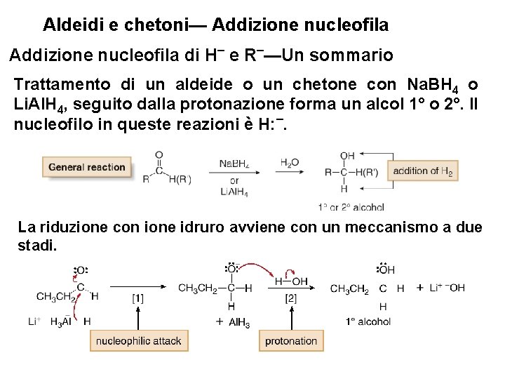 Aldeidi e chetoni— Addizione nucleofila di H¯ e R¯—Un sommario Trattamento di un aldeide