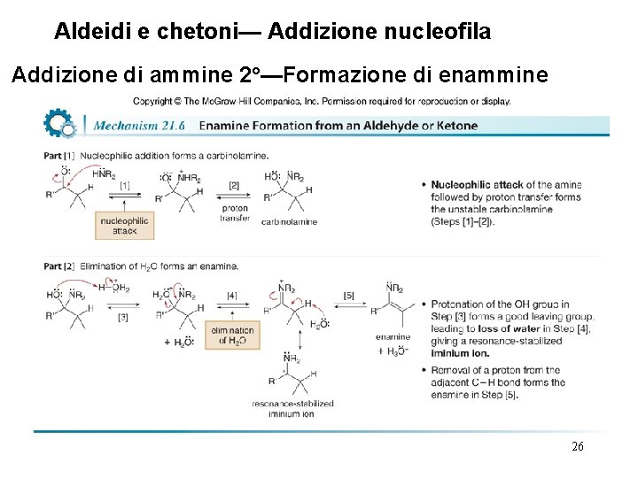 Aldeidi e chetoni— Addizione nucleofila Addizione di ammine 2°—Formazione di enammine 26 