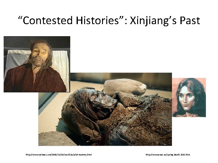 “Contested Histories”: Xinjiang’s Past http: //www. nytimes. com/2008/11/19/world/asia/19 mummy. html http: //www. ewas. us/Spring.