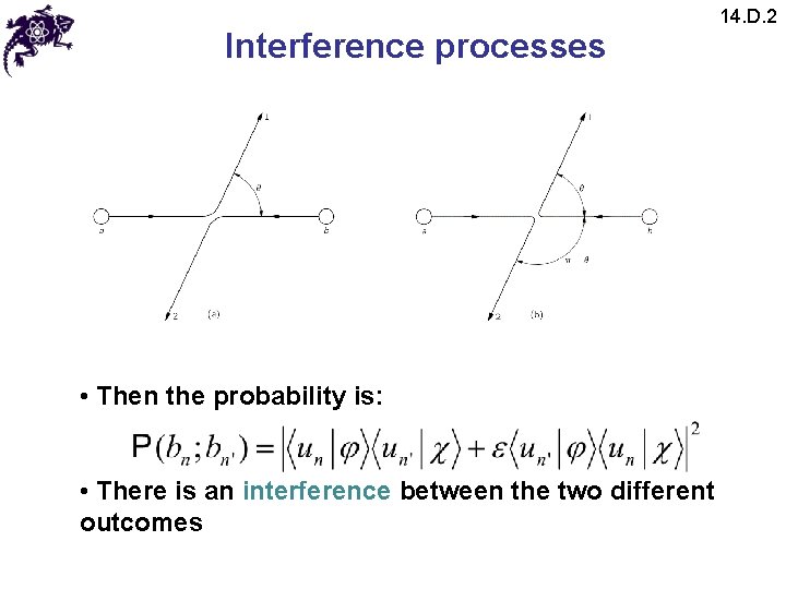 Interference processes • Then the probability is: • There is an interference between the