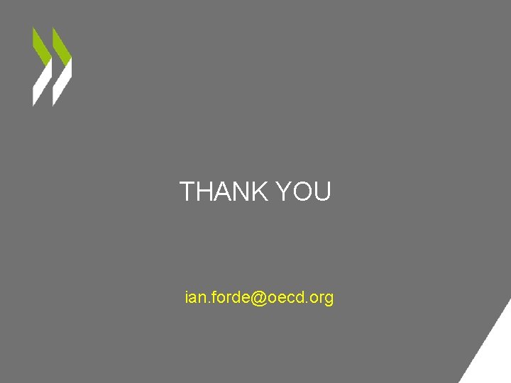 THANK YOU ian. forde@oecd. org 
