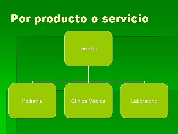 Por producto o servicio Director Pediatría Clínica Médica Laboratorio 