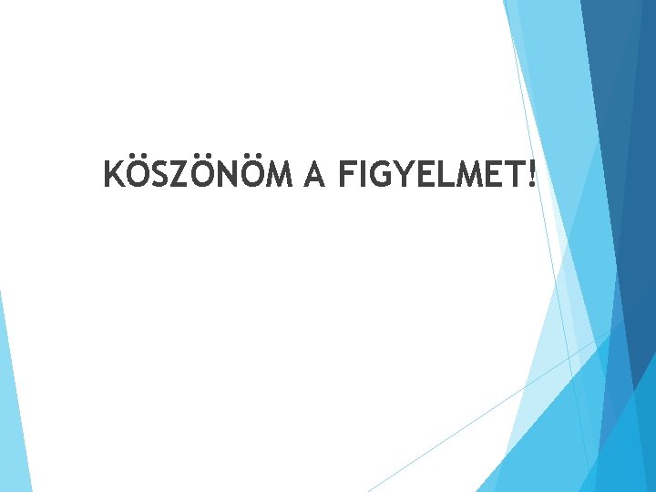 KÖSZÖNÖM A FIGYELMET! 