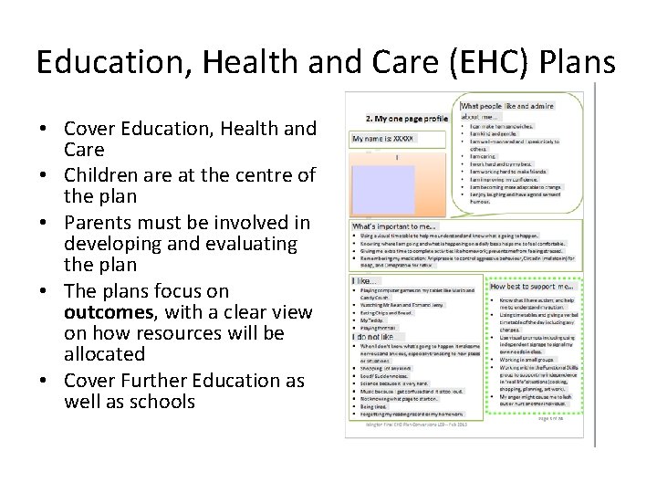 Education, Health and Care (EHC) Plans • Cover Education, Health and Care • Children