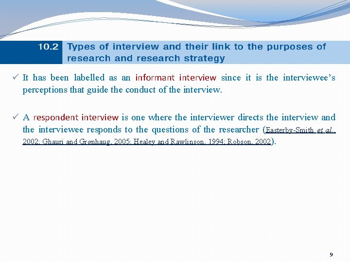 ü It has been labelled as an informant interview since it is the interviewee’s