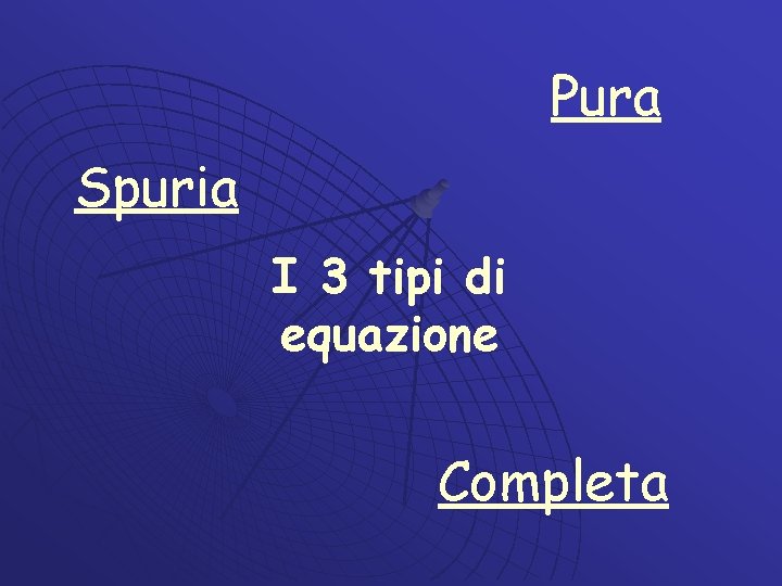 Pura Spuria I 3 tipi di equazione Completa 