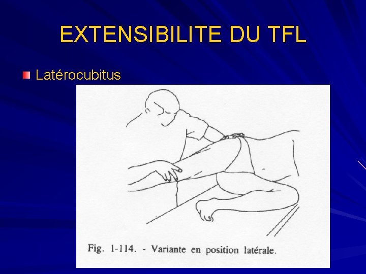 EXTENSIBILITE DU TFL Latérocubitus 
