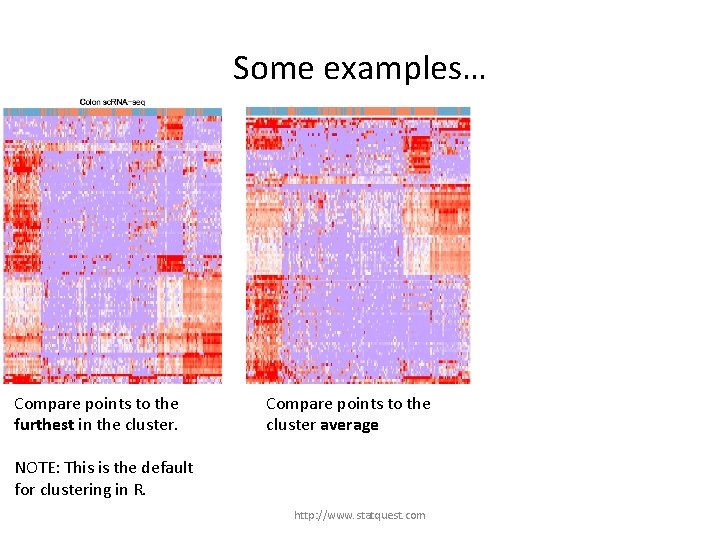 Some examples… Compare points to the furthest in the cluster. Compare points to the