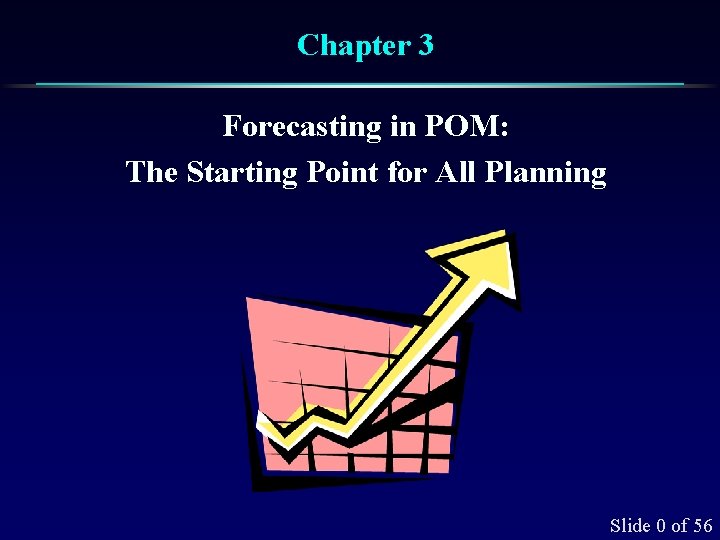 Chapter 3 Forecasting in POM: The Starting Point for All Planning Slide 0 of
